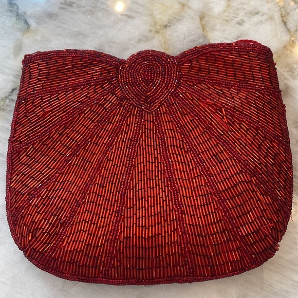 Vintage Red Beaded Purse - Picture 3 of 7